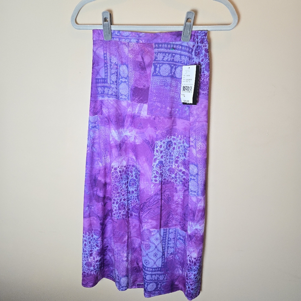 Amy Byer Vintage Vtg 90's Purple Midi Skirt Size 12-14 NEW NWT